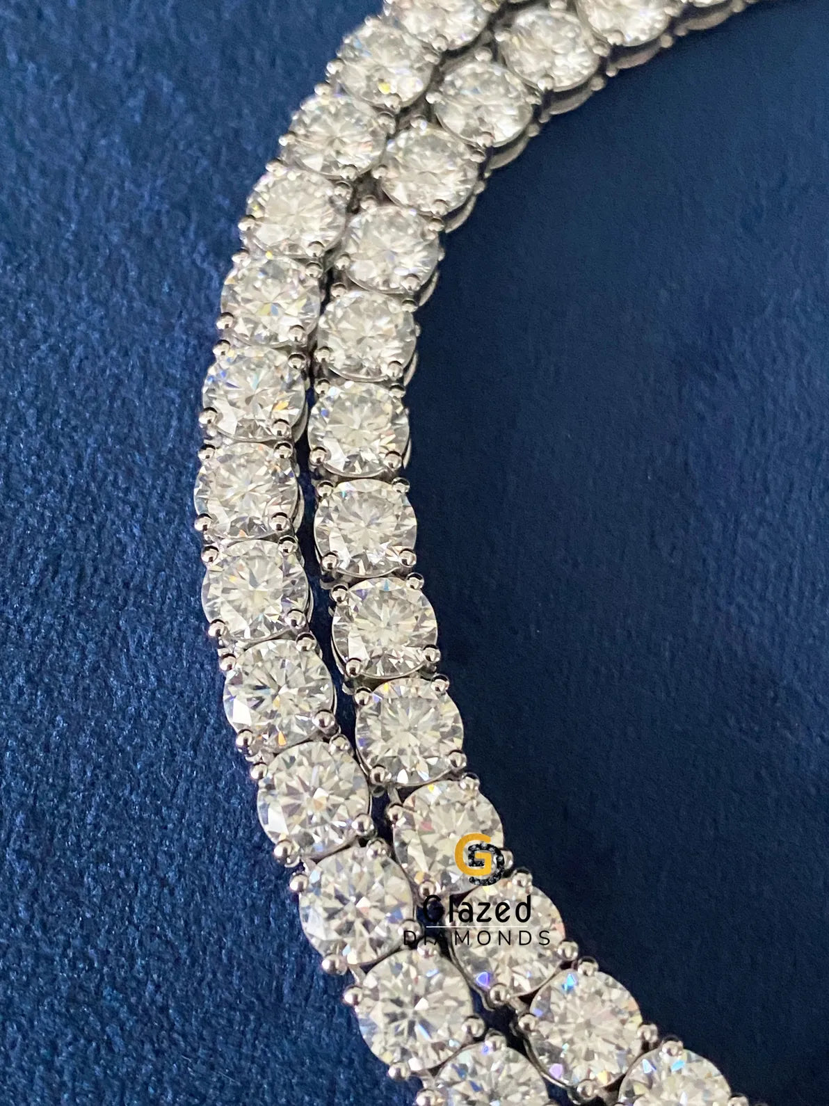 Diamond Studded 5MM Round VVs Moissanite Tennis Link Chain