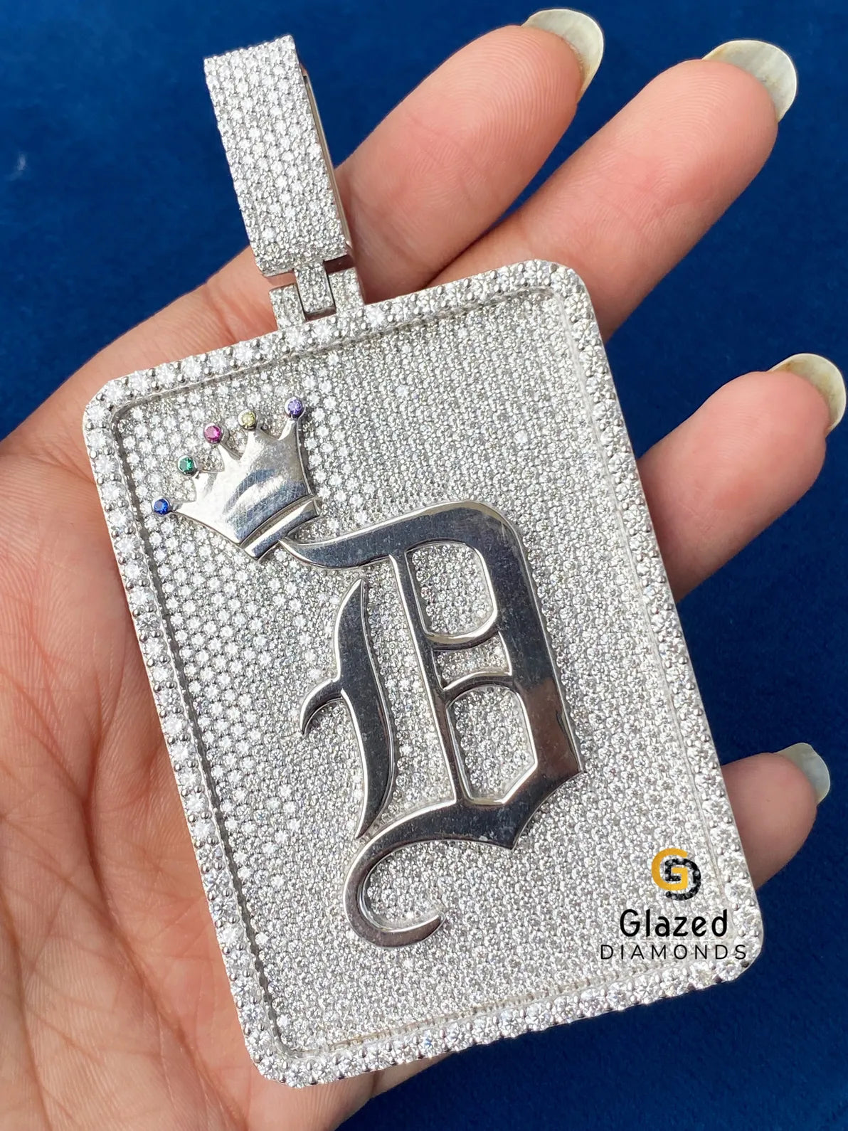 Diamond Studded Fully Iced Out Round Moissanite Pendant
