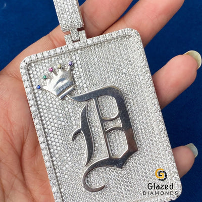 Diamond Studded Fully Iced Out Round Moissanite Pendant