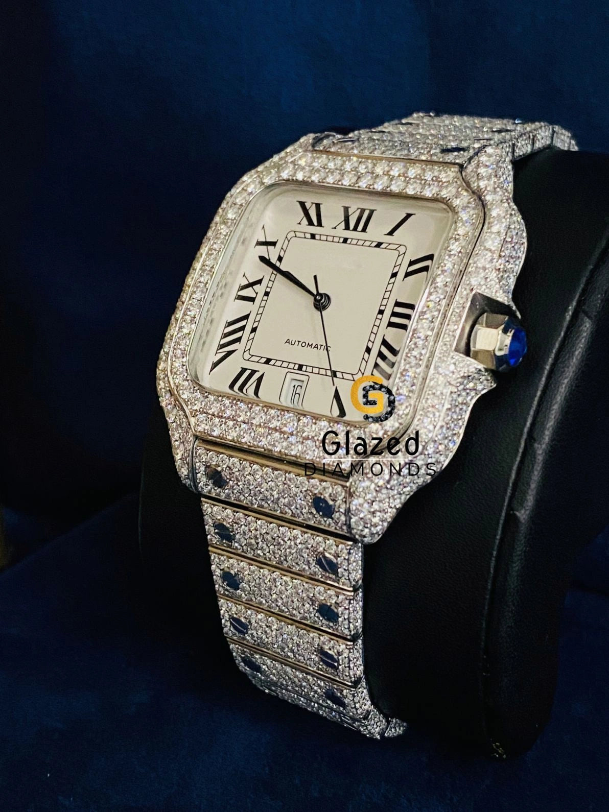 Diamond Studded Fully Iced Out VVs Moissanite Watch
