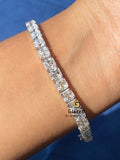 Diamond Studded Hip Hop Asscher Moissanite Tennis Link Bracelet