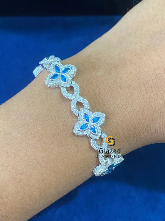 Diamond Studded Hip Hop Round_Marquise Moissanite Bracelet