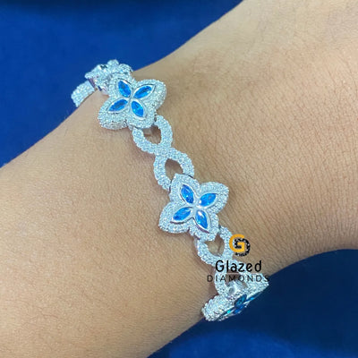 Diamond Studded Hip Hop Round_Marquise Moissanite Bracelet