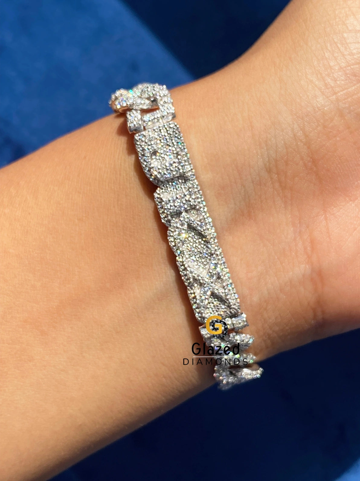 Diamond Studded Infinity Link Hip Hop Bracelet