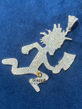 Hatchet Men Diamond Studded Round VVS Moissanite Pendant 925 Silver