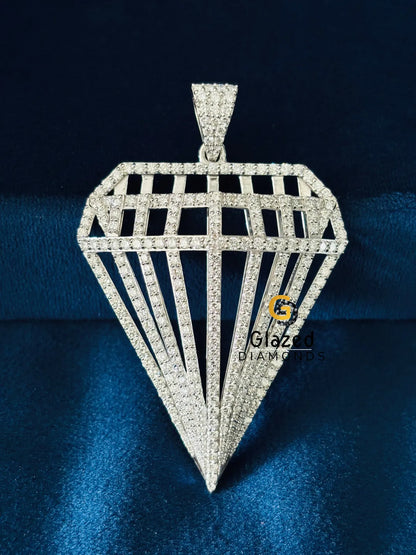 Diamond Studded Round Moissanite Hip Hop Pendant