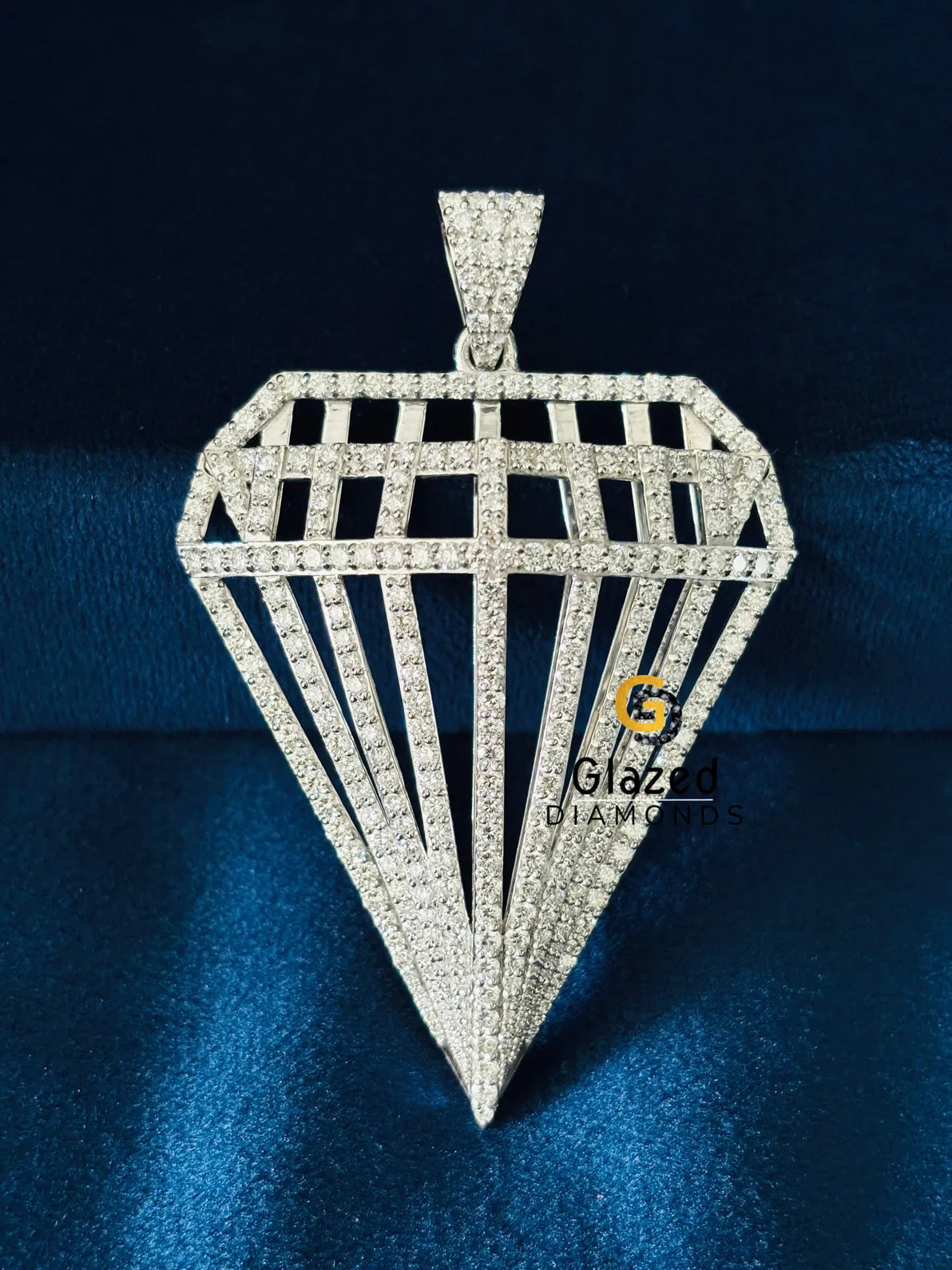 Diamond Studded Round Moissanite Hip Hop Pendant