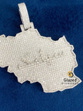 Diamond Studded Round VVs Moissanite Custom Map Pendant