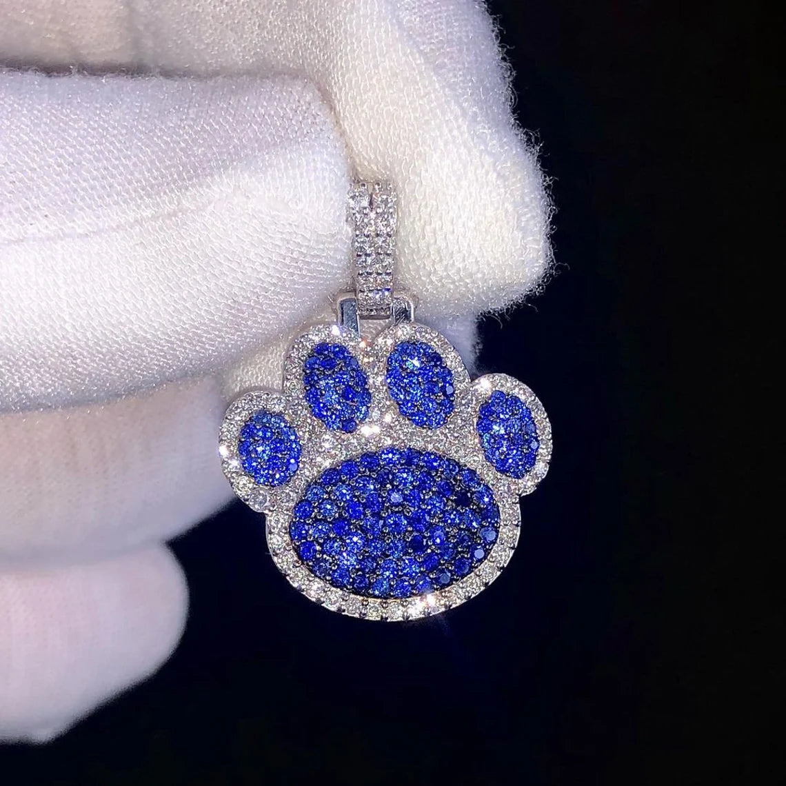 Dog Paw Moissanite Pendant