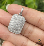 1CTW VVS Moissanite Men's Dog Tag Charm Pendant
