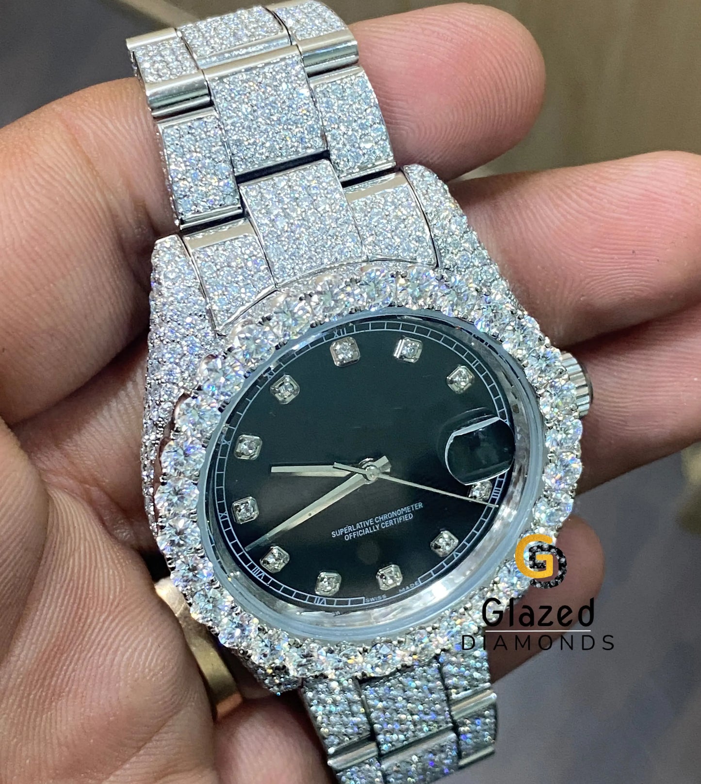 Dot Diamond Iced Out Watch