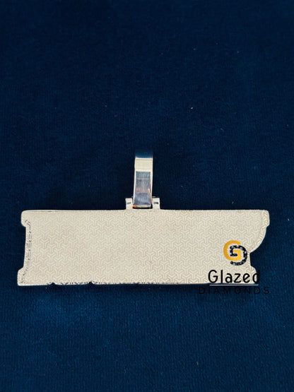 Dual Tone 925 Silver Custom Letter Moissanite Pendant