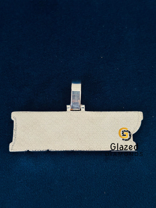 Dual Tone 925 Silver Custom Letter Moissanite Pendant