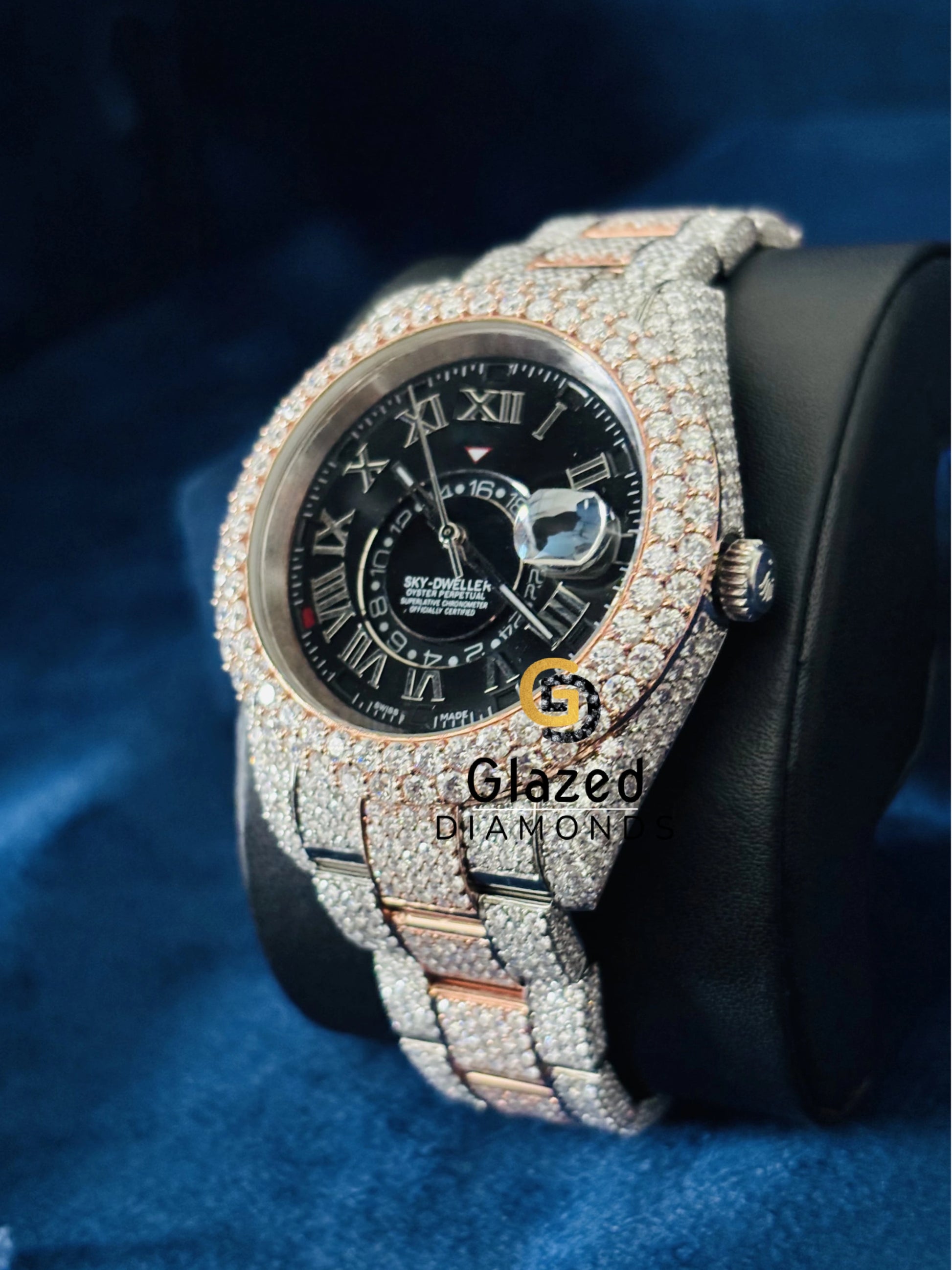 Dual Tone Sky Dweller Moissanite Watch