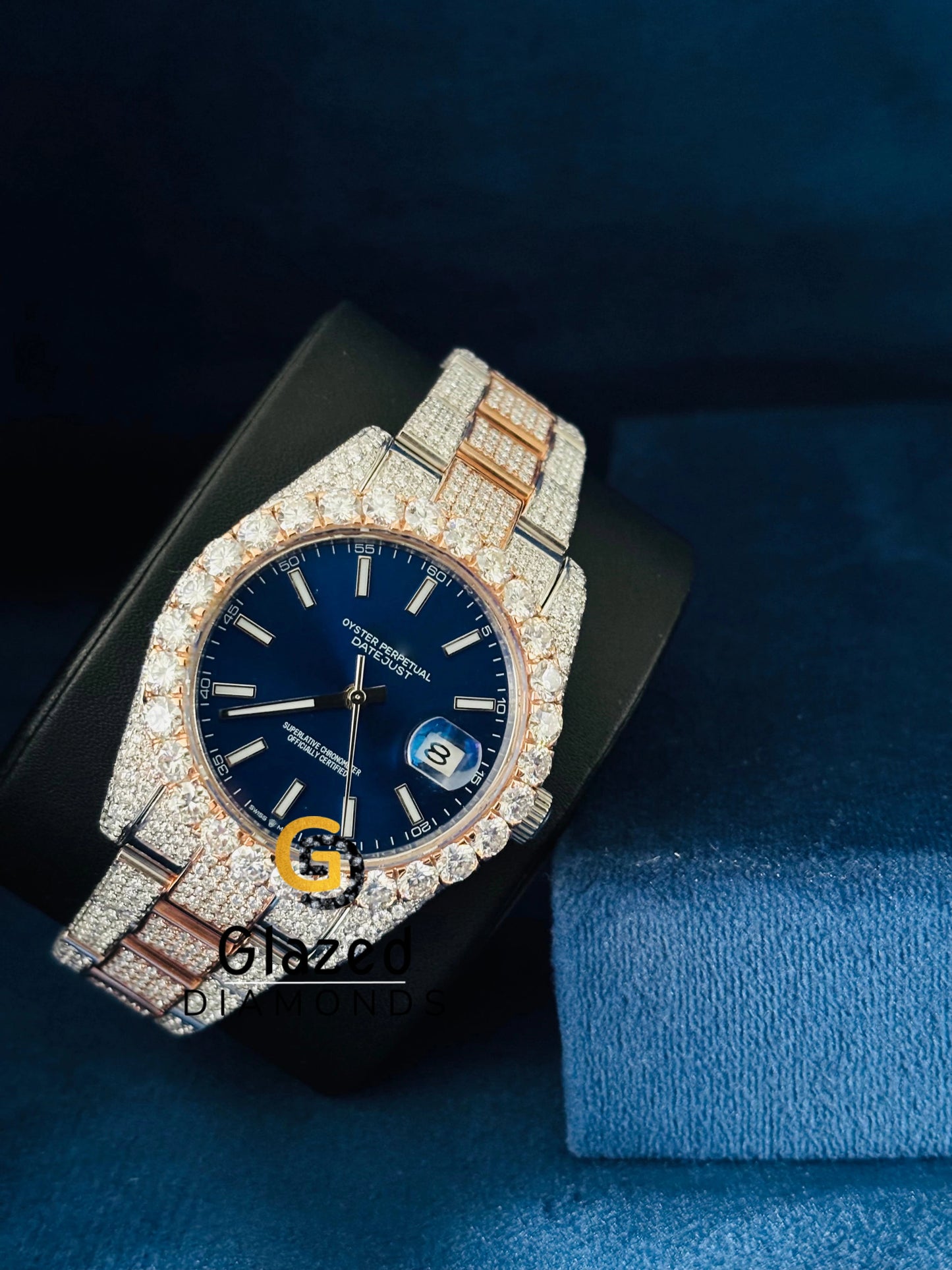 Dual Tone White Bar Moissanite Watch