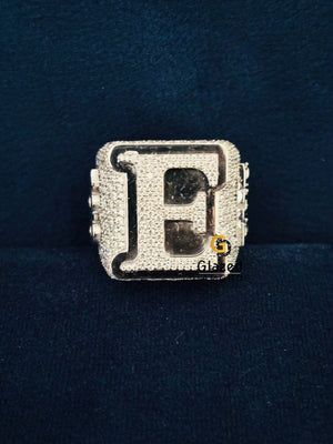 E Letter Moissanite Hip Hop Ring