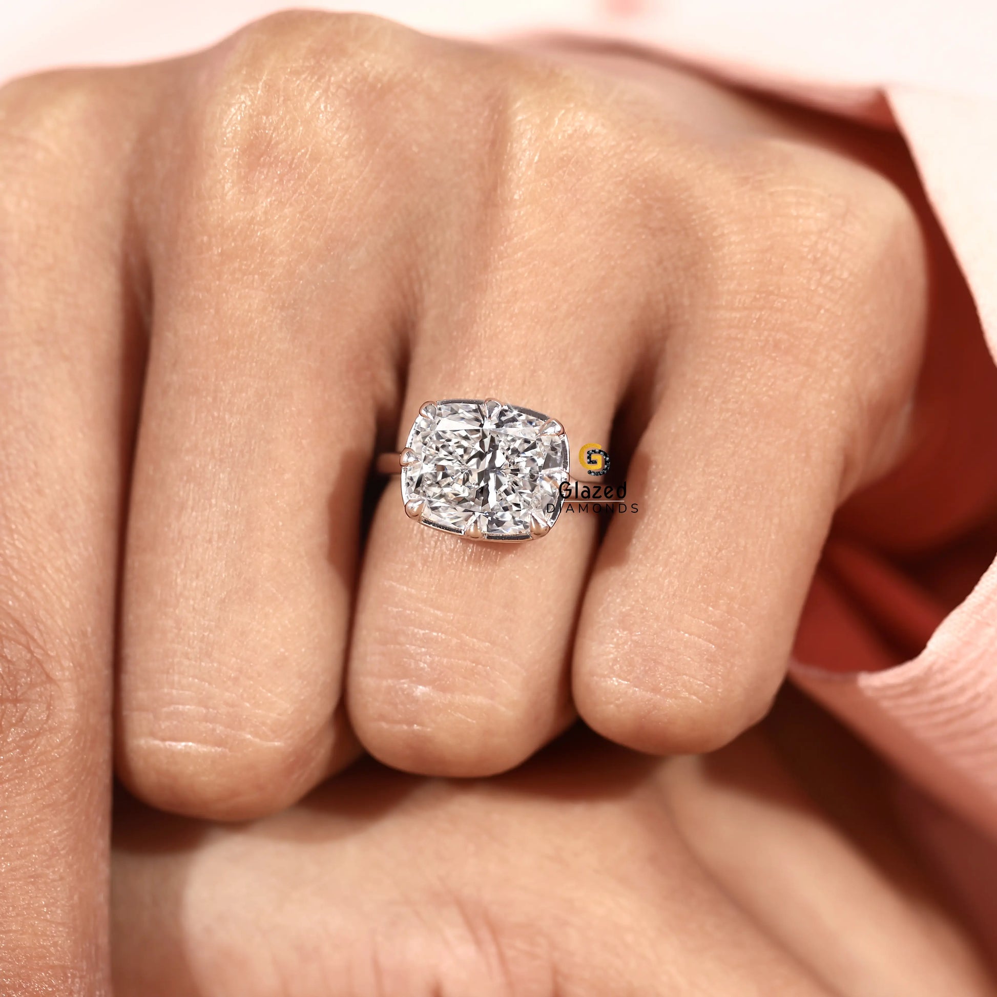 East West Bezel Set Engagement Ring