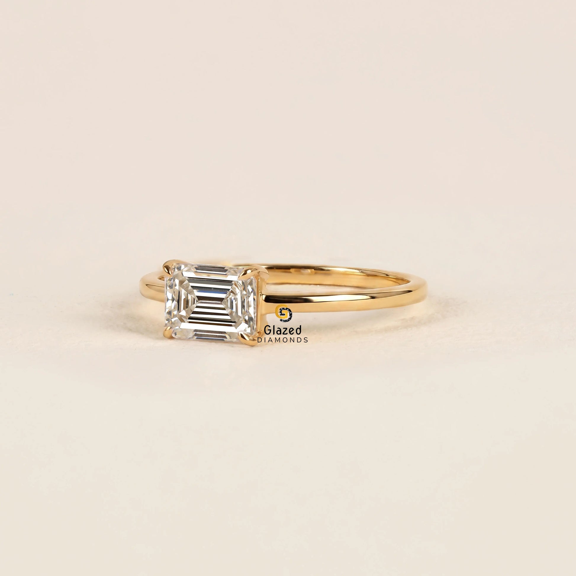 East West Lab Grown Diamond Solitaire Wedding Ring For Women