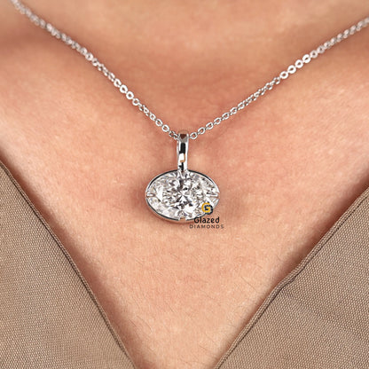 East West Oval Lab Diamond Pendant