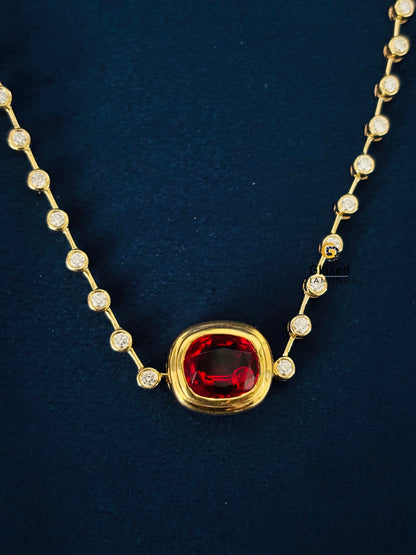 Elongated Cushion Cut Blue Sapphire Pendant