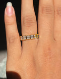 Emerald Bezel Moissanite Engagement Band