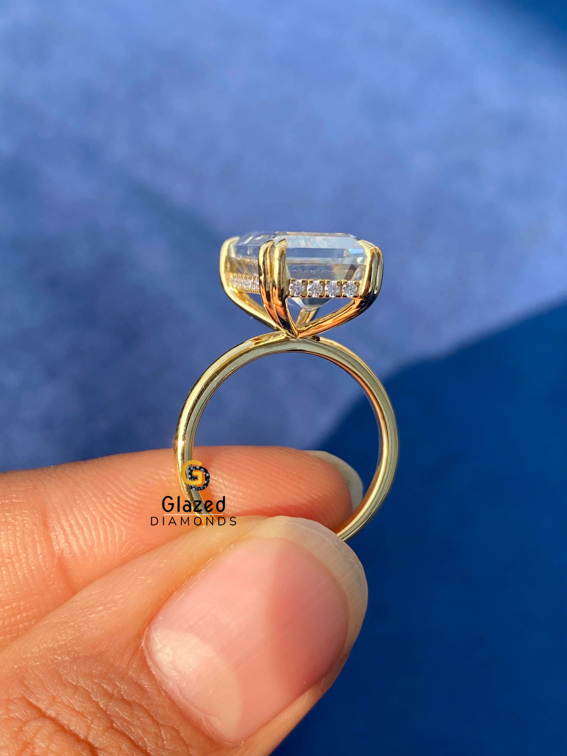 Emerald Cut Diamond Engagement Ring for Her