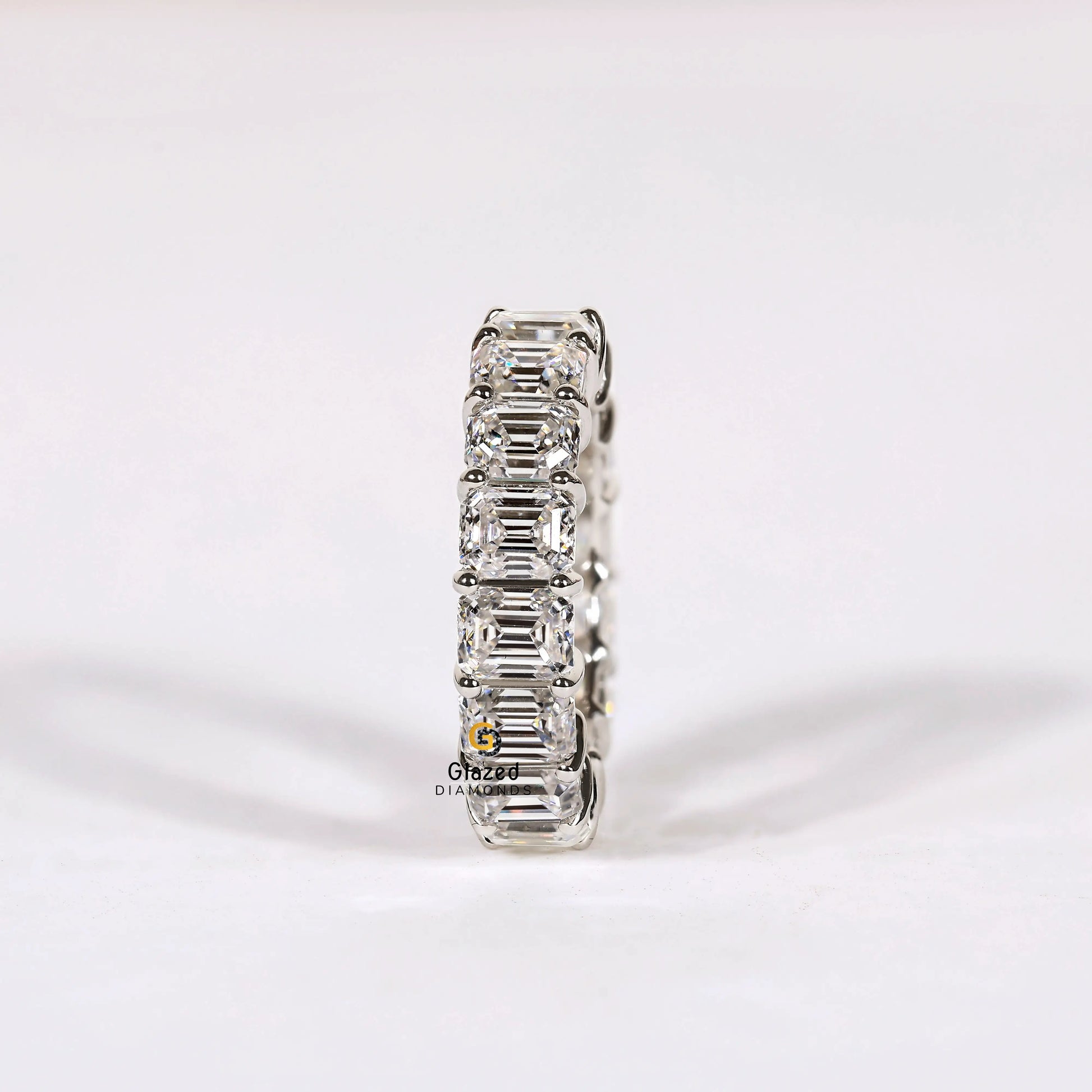 Emerald Cut Lab Diamond Wedding Band