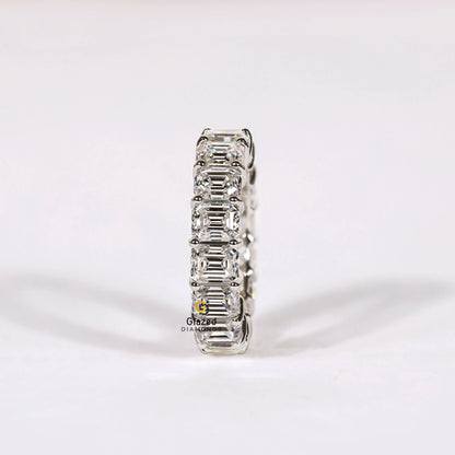 Emerald Cut Lab Diamond Wedding Band