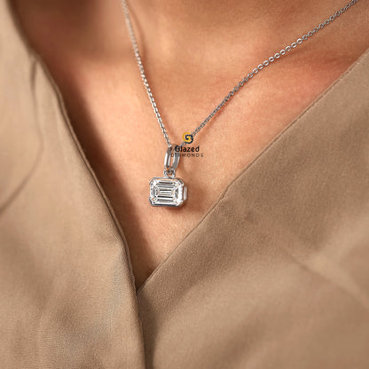 Emerald Diamond Charm Pendant
