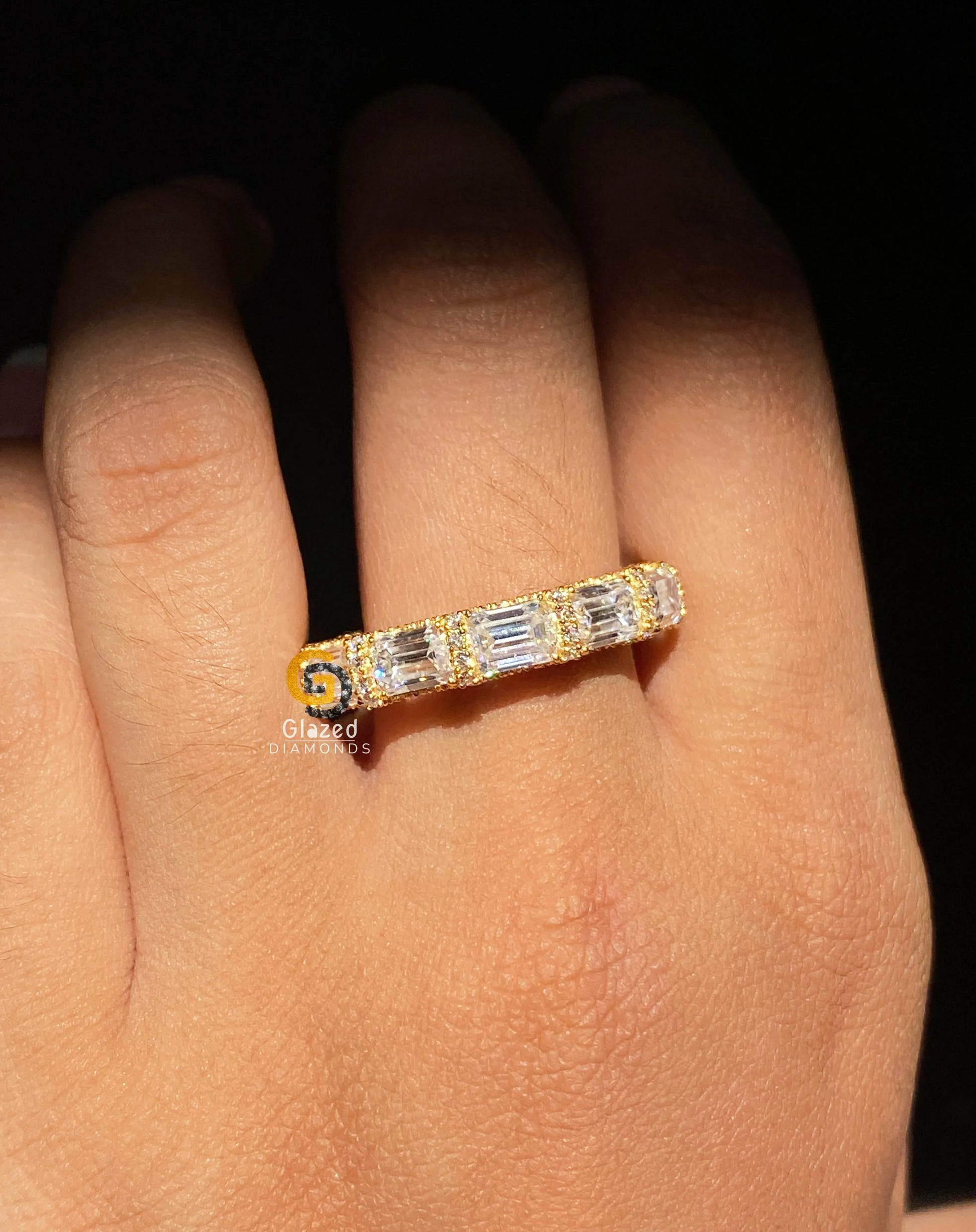 Emerald Full Eternity Engagemenmt Ring