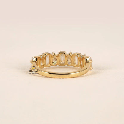 Emerald_ Pear Lab Diamond Half Eternity Band