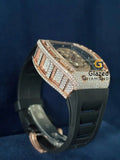 Face Dial Black Silicone Strap VVs Moissanite Hip Hop Watch