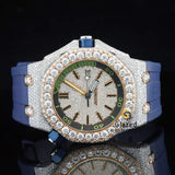 Face Dial Bust Down Blue Moissanite Watch
