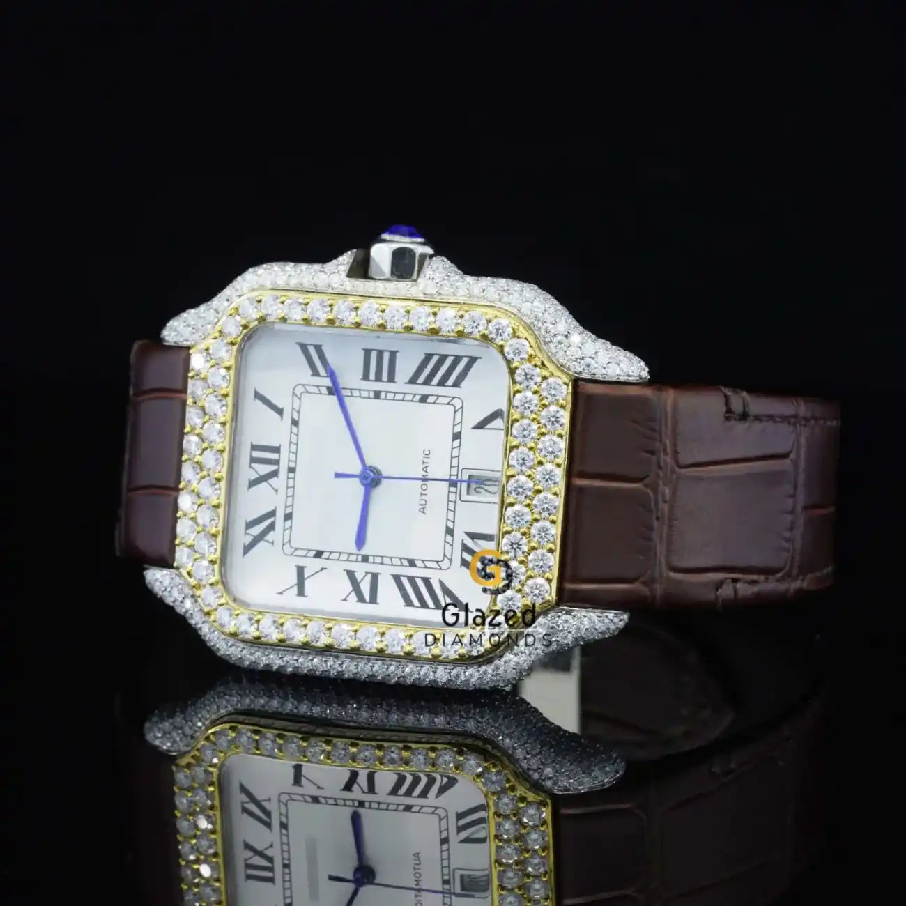 Face Dial Moissanite Iced Out Watch