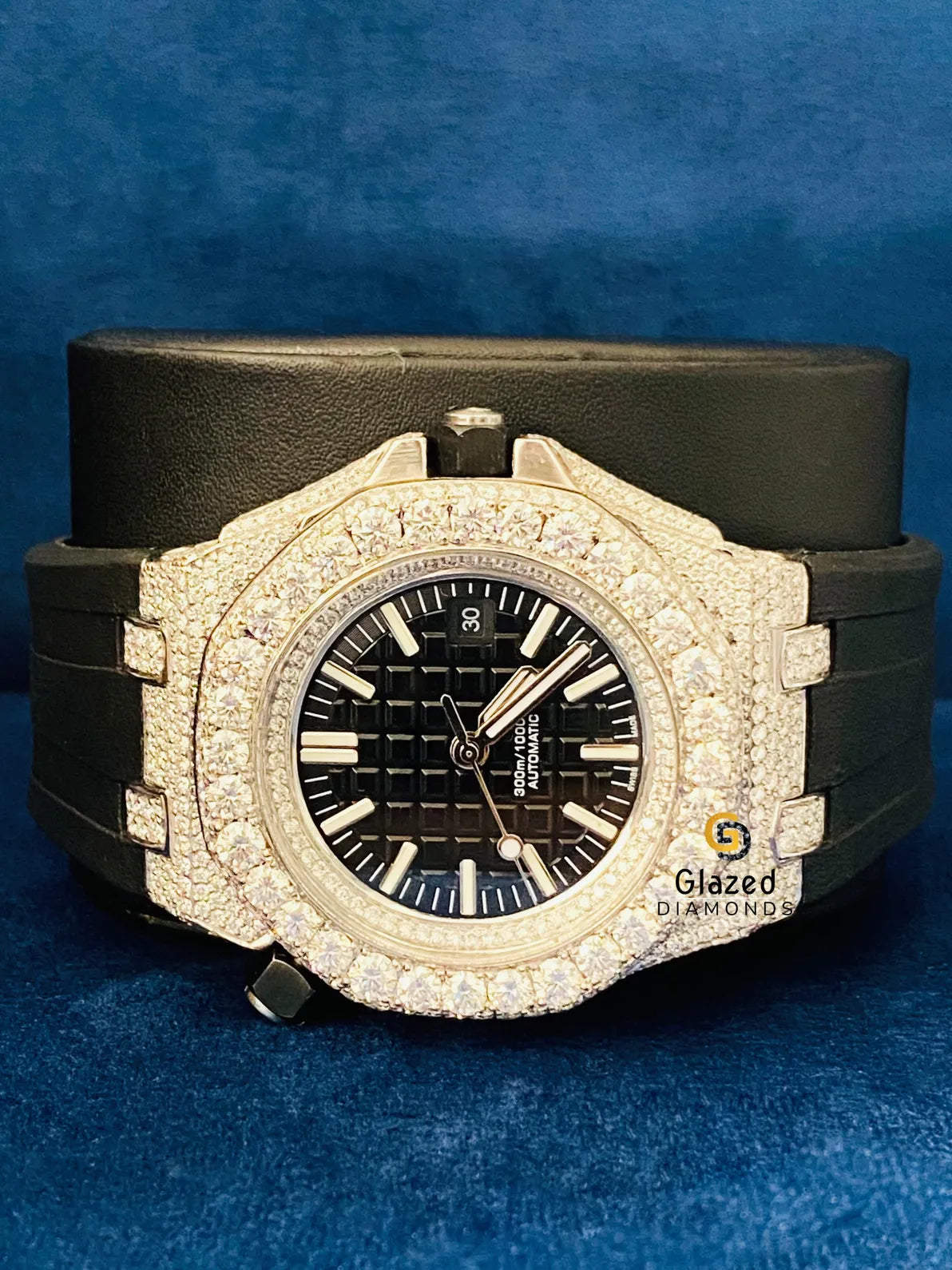 Face Dial Round Moissanite Hip Hop Watch