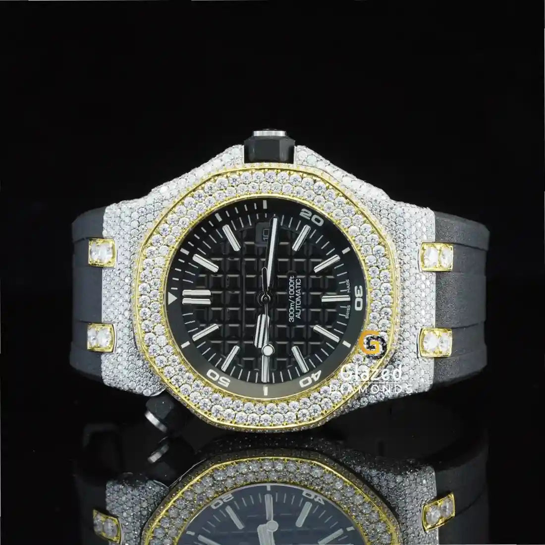 Face Dial Yellow Moissanite Watch