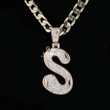 Unique Custom S Initial Moissanite Diamond Letter Pendant