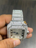 Classic Fully White Bust Down Rapper Hip Hop Moissanite Watch