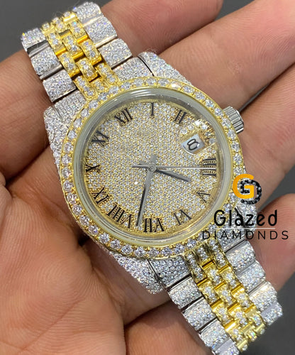 Full Iced Out Two Tone Watch