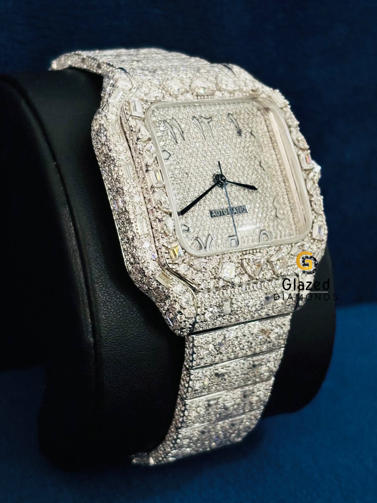 41MM Arabic Number Moissanite Multi Shape Hip Hop Watch