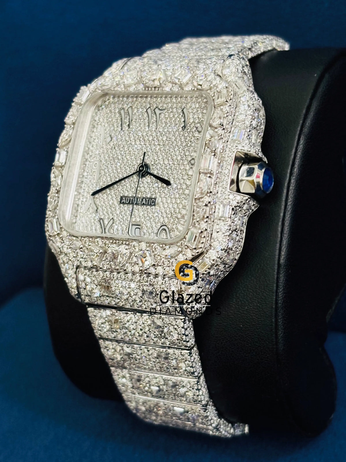 41MM Arabic Number Moissanite Multi Shape Hip Hop Watch