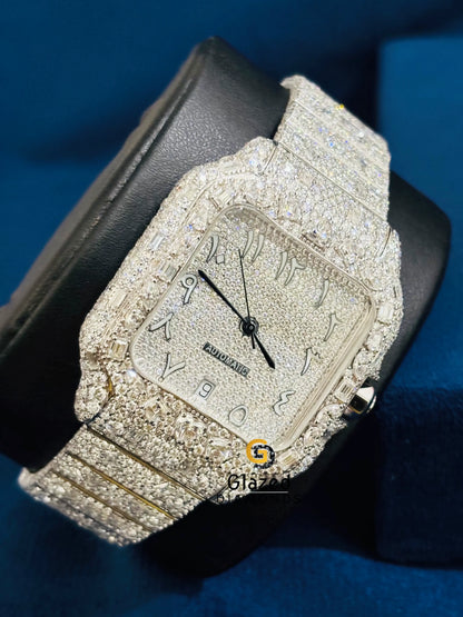 41MM Arabic Number Moissanite Multi Shape Hip Hop Watch