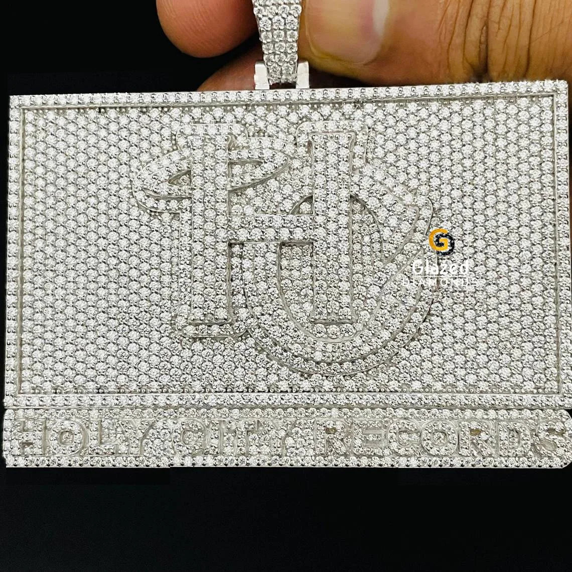 VVS Moissanite Custom Logo Fully Iced Out Pendant