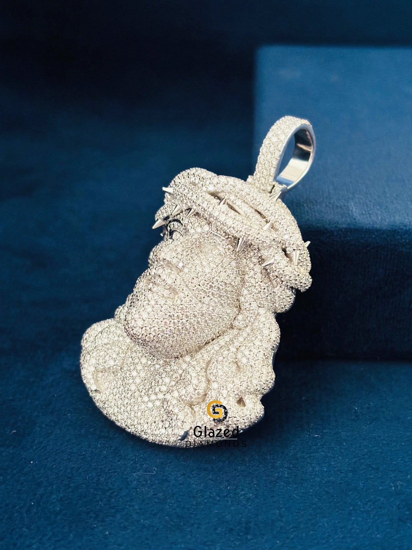 Fully Studded Jesus Face Moissanite Pendant 925 Silver