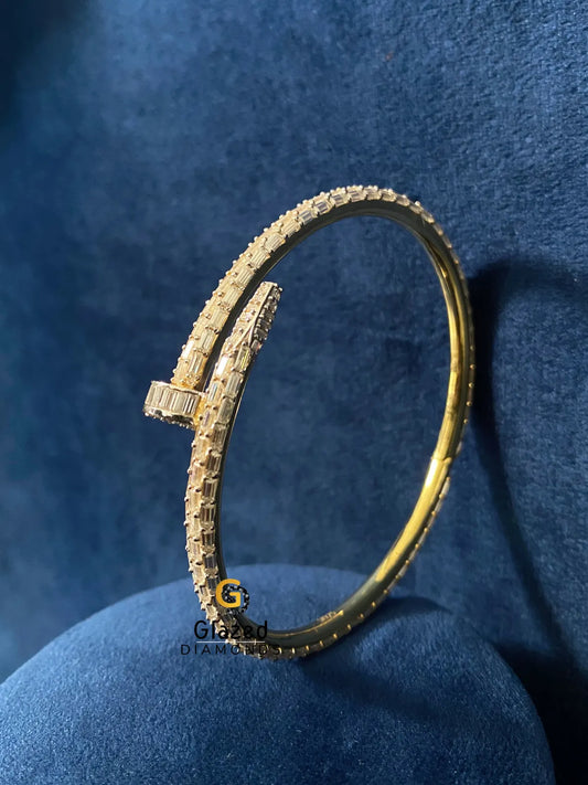 Fully Iced Out Baguette Moissanite D Colorless Cartier Bracelet