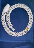 Fully Iced Out Cuban Link Round Moissanite Chain 925 Silver