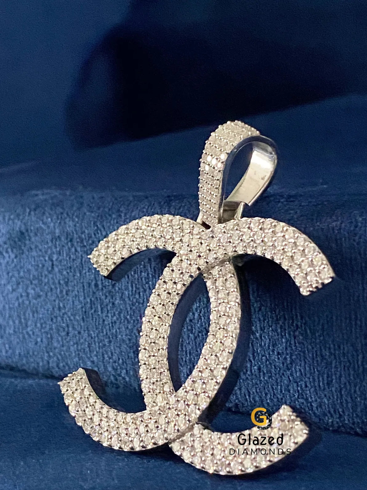 Fully Iced Out Custom Letter Round Moissanite Pendant