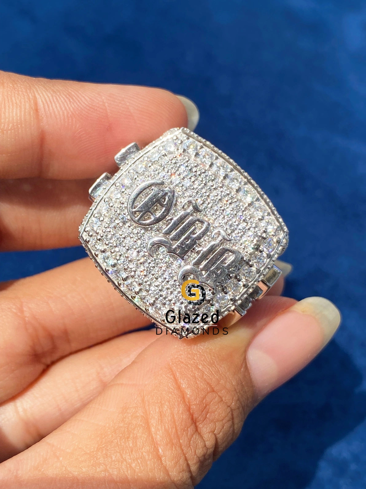925 Silver Round VVs Moissanite Diamond Studded Hip Hop Ring