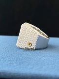 Fully Iced Out Custom Square Round Moissanite Ring
