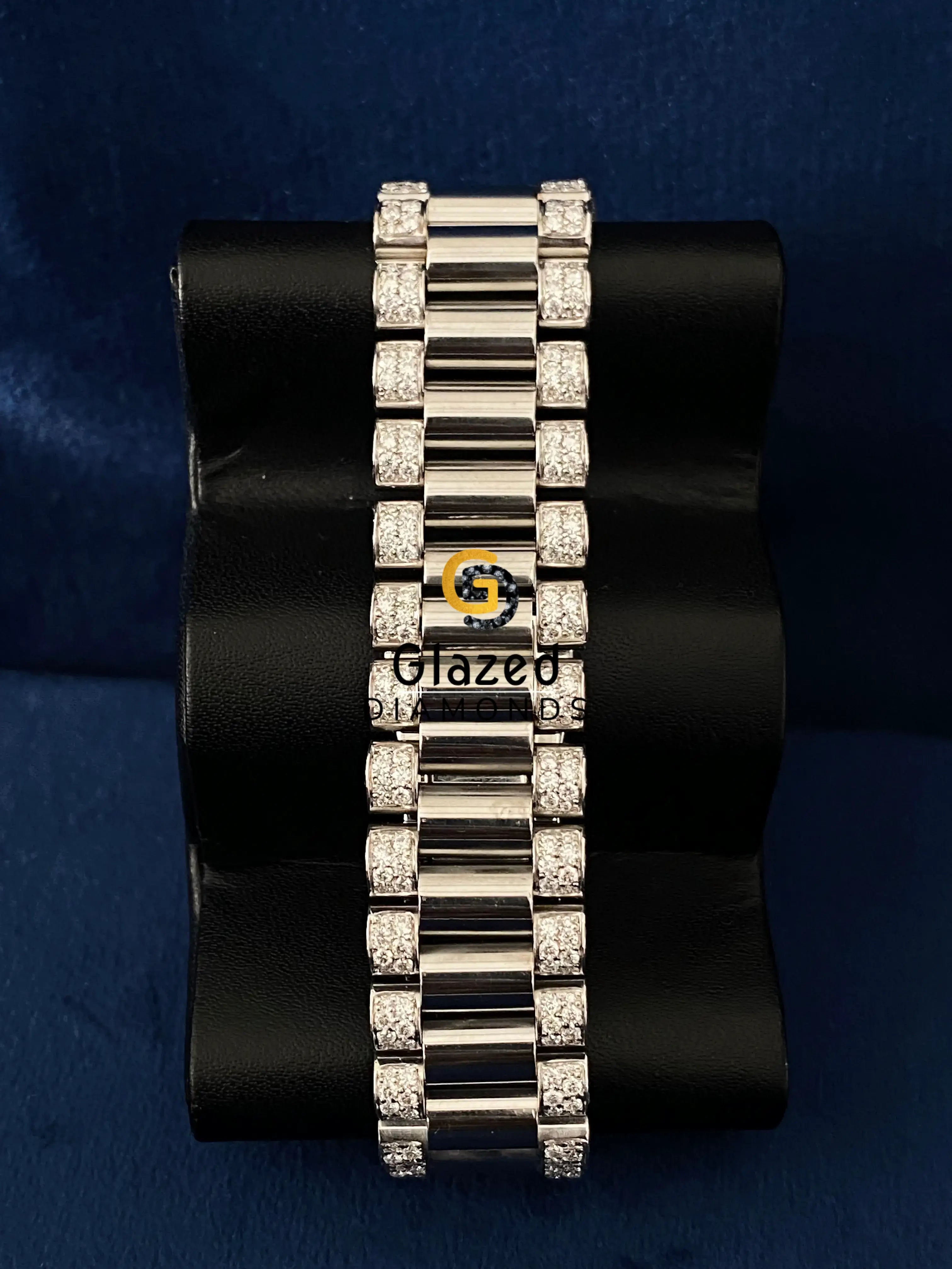 Fully Iced Out Day Date D Colorless VVs Moissanite Watch